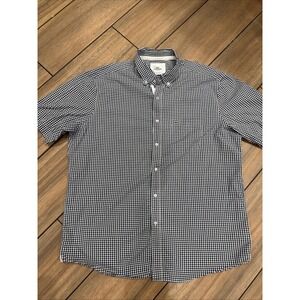 MENS LACOSTE SIZE 45 XL -2XL BLUE CHECK CASUAL SHORT SLEEVE SUMMER WORK SHIRT